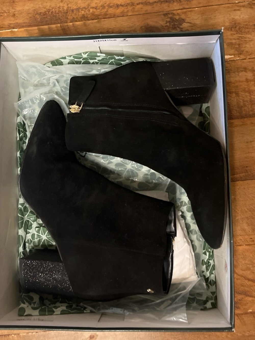 kate spade Black Suede Pointed Toe Ankle Boots - Picture 5 of 6